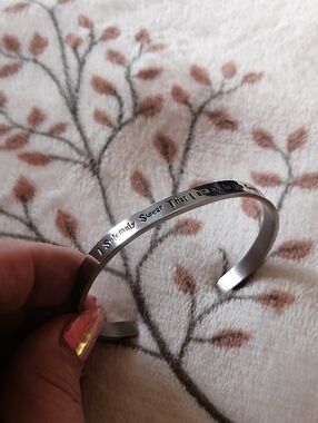 Silver Tone Engraved Bracelet - 'I Solemnly Swear That I Am Up To No Good'